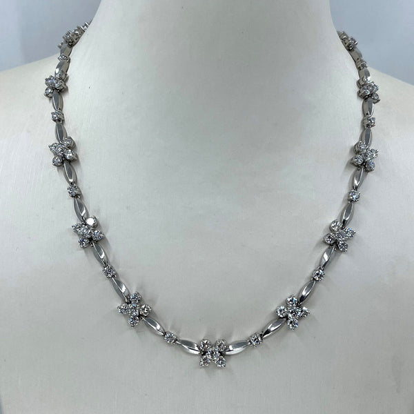 18K White Gold Diamond Necklace D12.53CT