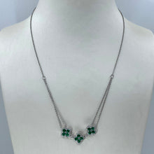 Load image into Gallery viewer, 18K White Gold Diamond Emerald Necklace E1.39CT
