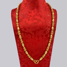 Load image into Gallery viewer, 24K Solid Yellow Gold Barrel Bead Link Chain 65.9 Grams 25&quot; 9999
