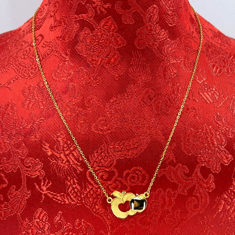 24K Solid Yellow Gold Double Apple Chain 7.33 Grams