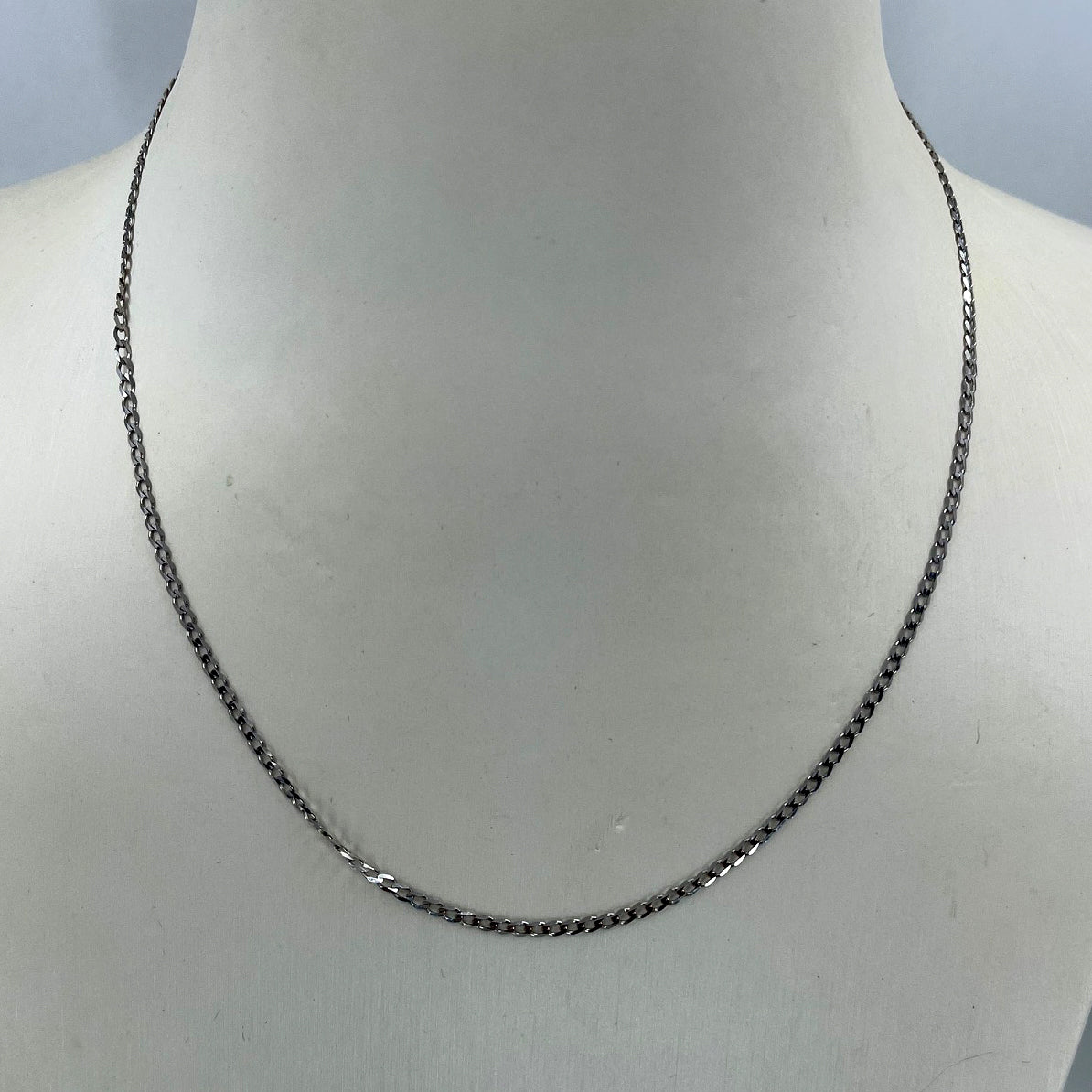 14K Solid White Gold Square Link Chain 16