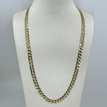 Load image into Gallery viewer, 14K Solid Yellow Gold Flat Plain Cuban Link Chain 24&quot; 27.6 Grams
