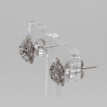 Load image into Gallery viewer, 18K Solid White Gold Flower Stud Earrings 2.0 Grams
