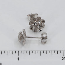 Load image into Gallery viewer, 18K Solid White Gold Flower Stud Earrings 2.0 Grams
