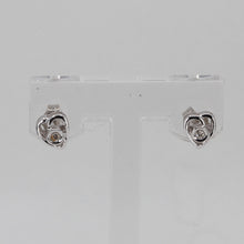 Load image into Gallery viewer, 14K Solid White Gold Diamond Heart Stud Earrings D0.04 CT
