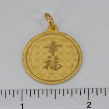 Load image into Gallery viewer, 24K Solid Yellow Gold Round Zodiac Ox Cow Pendant 5.5 Grams
