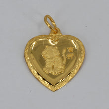 將圖片載入圖庫檢視器 24K Solid Yellow Gold Heart Zodiac Tiger Pendant 2.1 Grams

