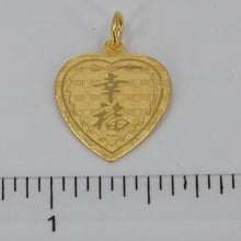 Load image into Gallery viewer, 24K Solid Yellow Gold Heart Zodiac Tiger Pendant 2.1 Grams
